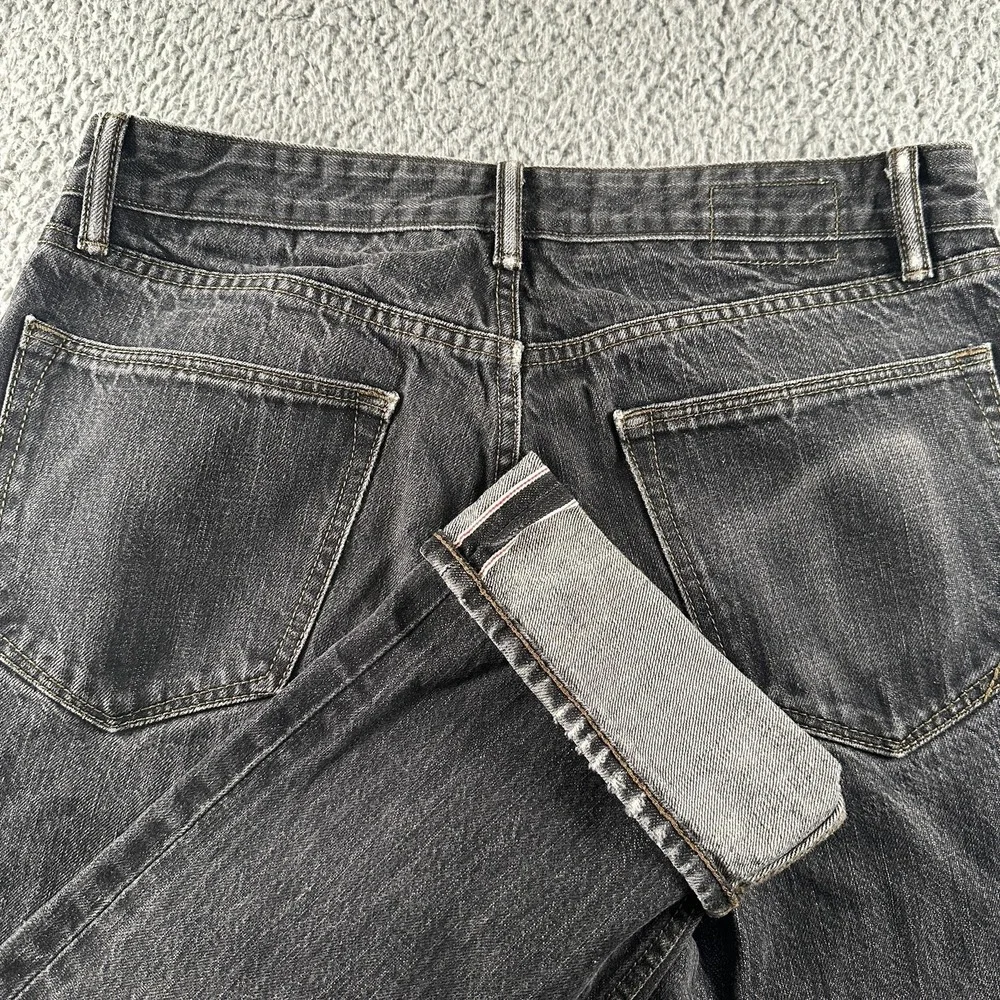 Banana Republic Selvedge Jeans Mens 32x30 Black Straight Kaihara Denim